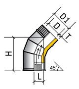 Отвод 45°С