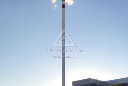 Типовое решение стальной самонесущей дымовой трубы высотой 24,2 метра с одним газоходом 1820 мм