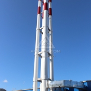 Типовое решение стальной самонесущей дымовой трубы высотой 24,2 метра с одним газоходом 1820 мм