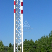 Типовое решение трубы ферменного типа высотой 30 метров с тремя газоходами по 2*200 мм и 600*1 мм